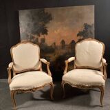 Paire de fauteuils à la Reine