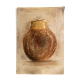 Painting signed pastel still life “Provençal jar”