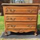 Vintage neo-Louis XV chest of drawers in solid walnut with 3 drawers