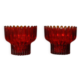 Bougeoirs en Verre "Crown" par Sigvard Bernadotte pour Lindshammar