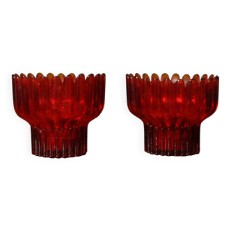 Bougeoirs en Verre "Crown" par Sigvard Bernadotte pour Lindshammar