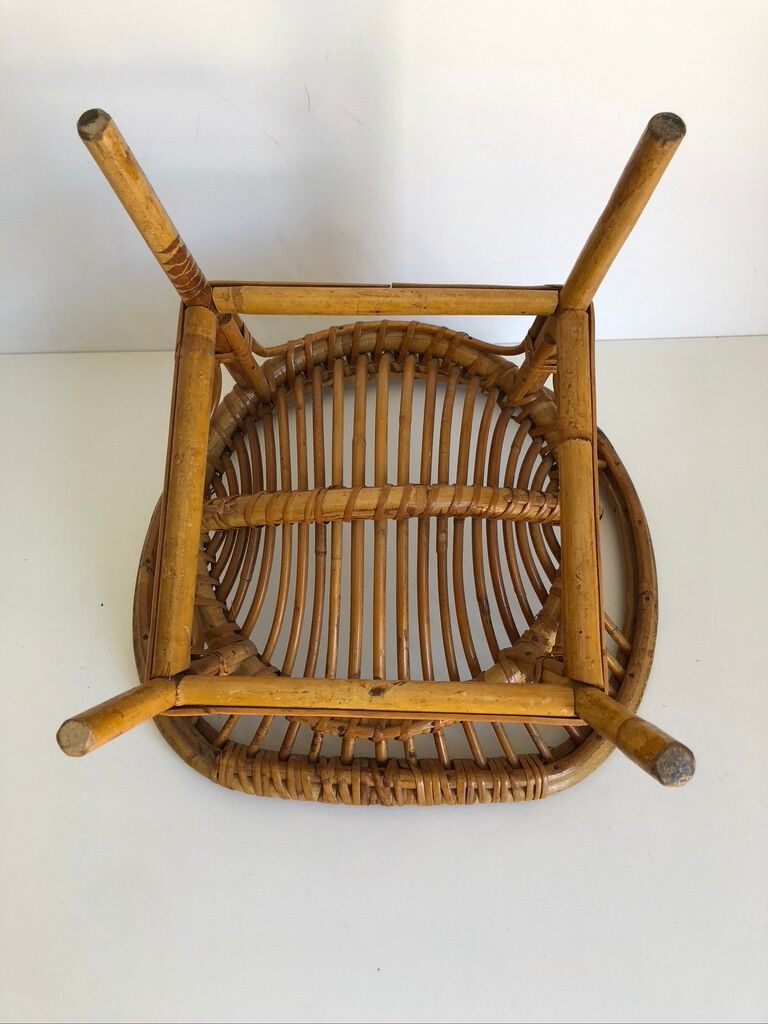 Children's rattan desk with matching chair