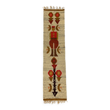 Woolen kelim wall hanging table runner Poland 1970’s