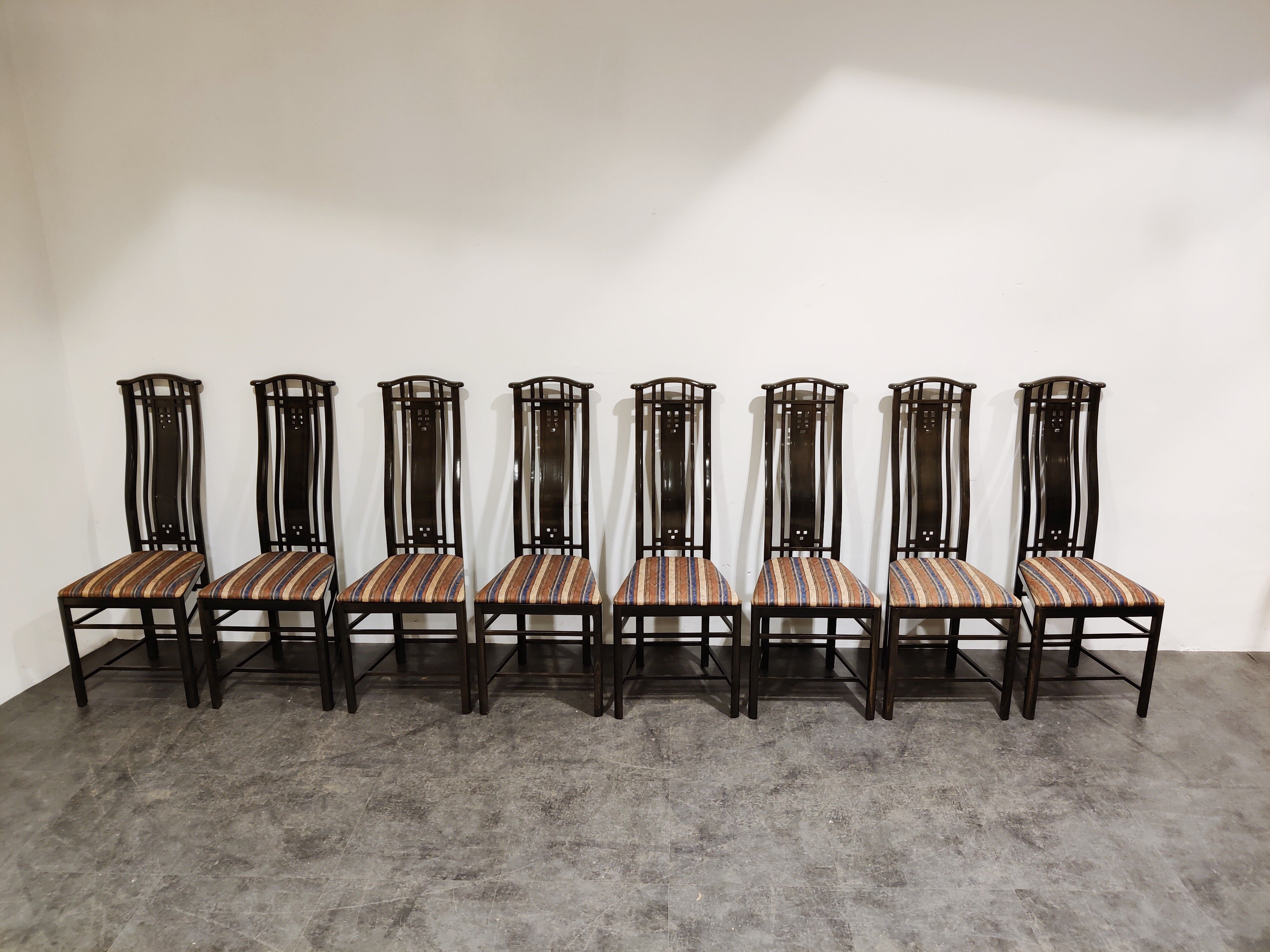 Chaises de salle à manger Umberto Asnago pour Giorgetti, années 1980