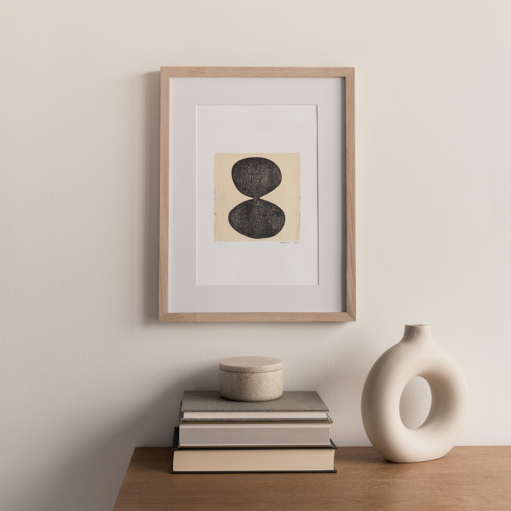 Monotype painting on paper, original dated and signed without frame