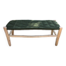 Khaki-green nylon weaving wooden bench