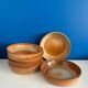 Montgolfier stoneware soup plate set with rims made in France vintage - varnished stoneware