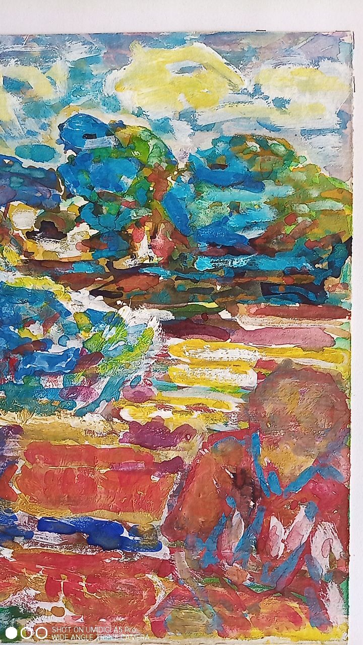 Pierre Lacroux (1909-1993) Gouache - 24 x 32 cm -landscape and character - 1978