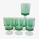 6 old luminarc light green digestive glasses h7 cm