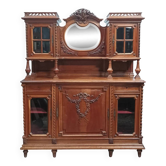 Buffet deux corps Louis XVI en noyer sculpté 19ème