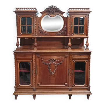 Louis XVI two-body buffet in carved walnut, 19th century.