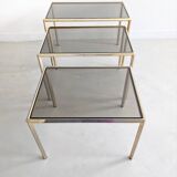 Set of 3 Hollywood Regency Nesting Tables 1970's