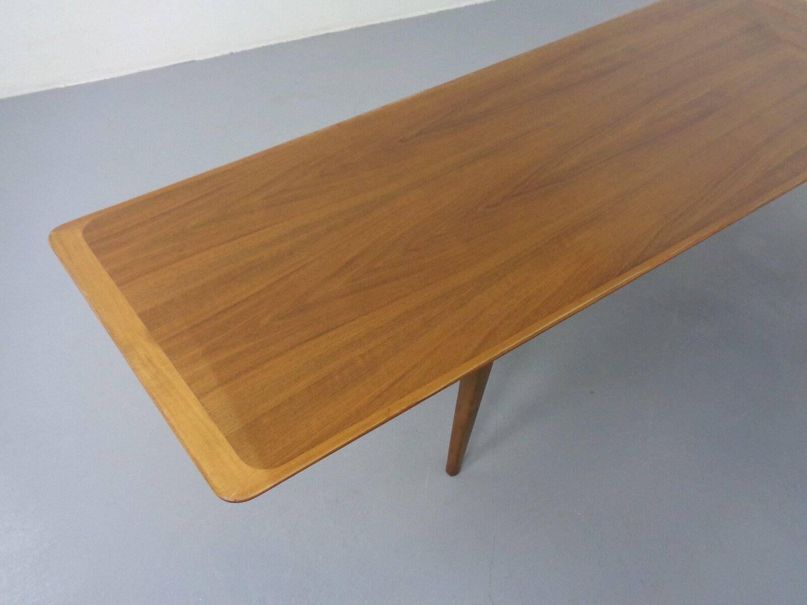 Large Danish Boomerang Teak Coffee Table, 1960s