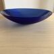 Blue glass salad bowl