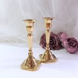Pair of small brass candlesticks