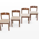 Lot de 4 chaises de salle à manger vintage en chêne teinté