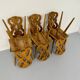 Set of 6 Alsatian double heart chairs in solid oak, early 20th century