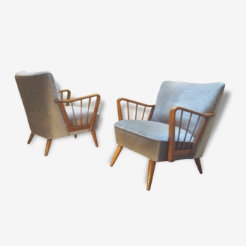 1/2 fauteuil cocktail années 50 60 scandinave restaurés
