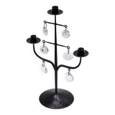 Wrought Iron & Glass Candelabra by Erik Höglund, Sweden, 1960s
