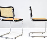 Set of two mid-century modern Marcel Breuer B32 Cesca chairs, Italy 1970s