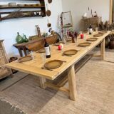 Solid oak farmhouse table with extensions