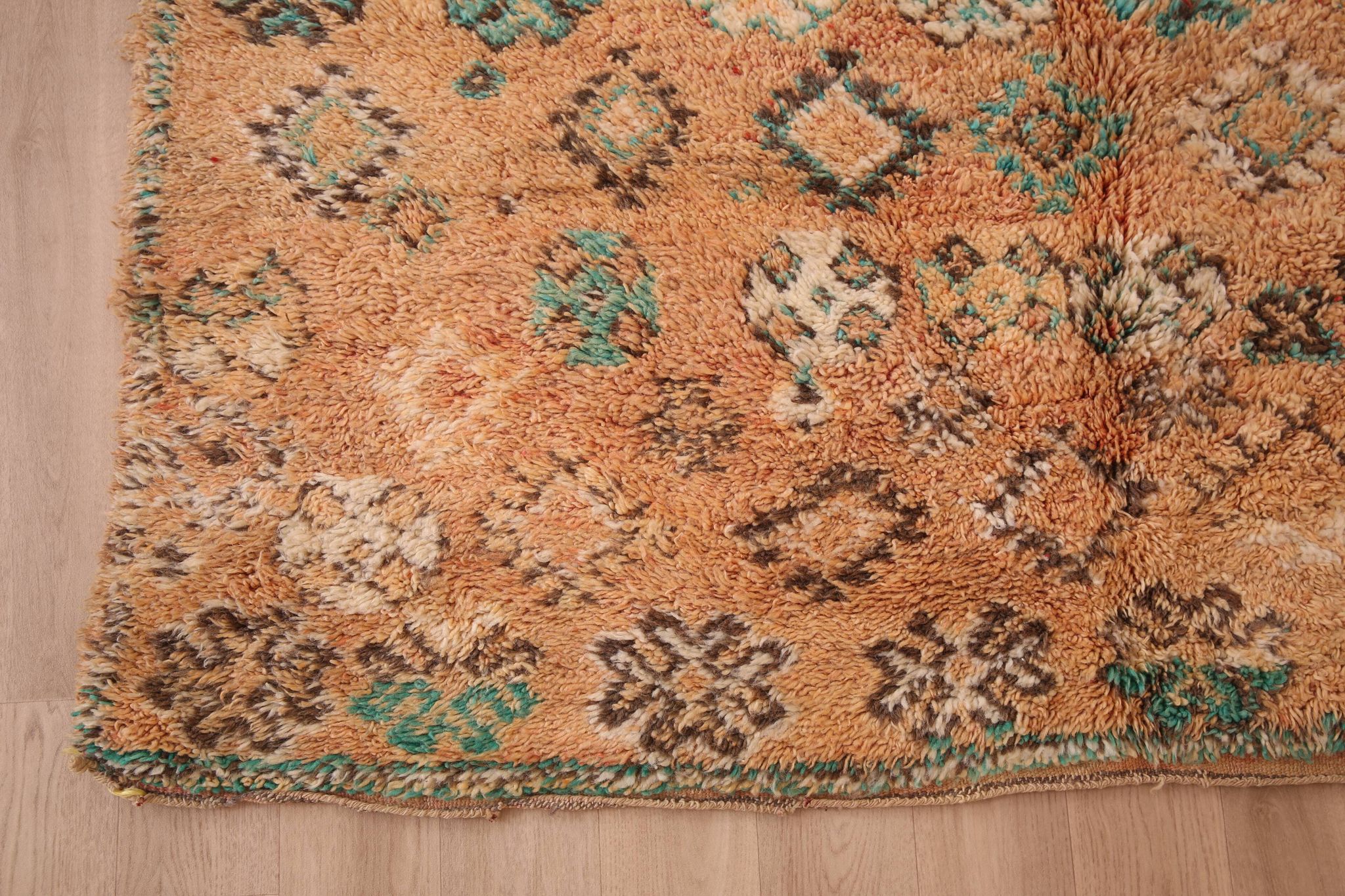 Peach Vintage Moroccan Rug 158 x 287 cm, Berber Wool Rug, Handmade Boho Rug