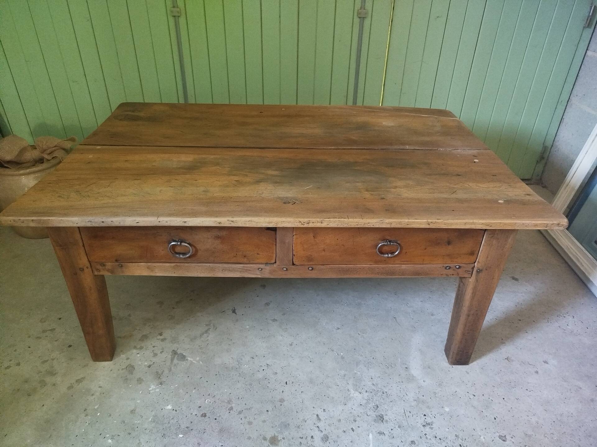 Old solid wood table