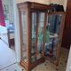 Vitrine merisier verre biseauté miroirs