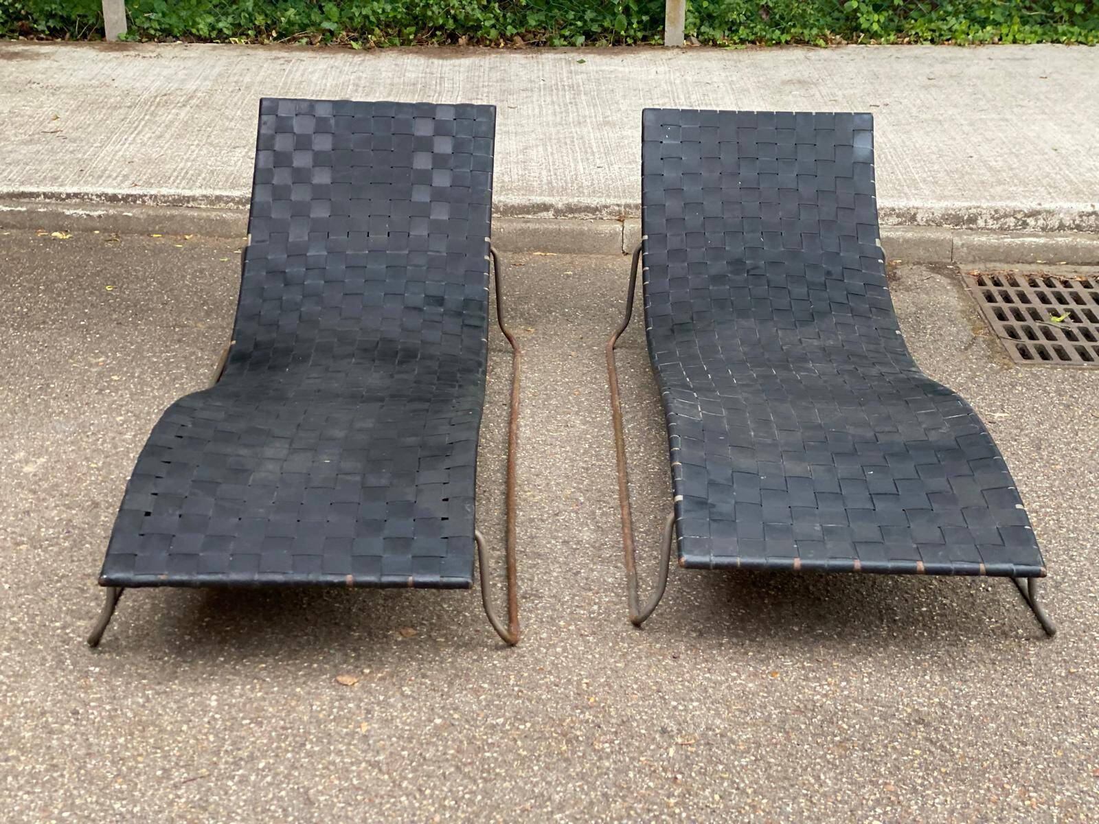 2 vinyl garden loungers from the 1960s