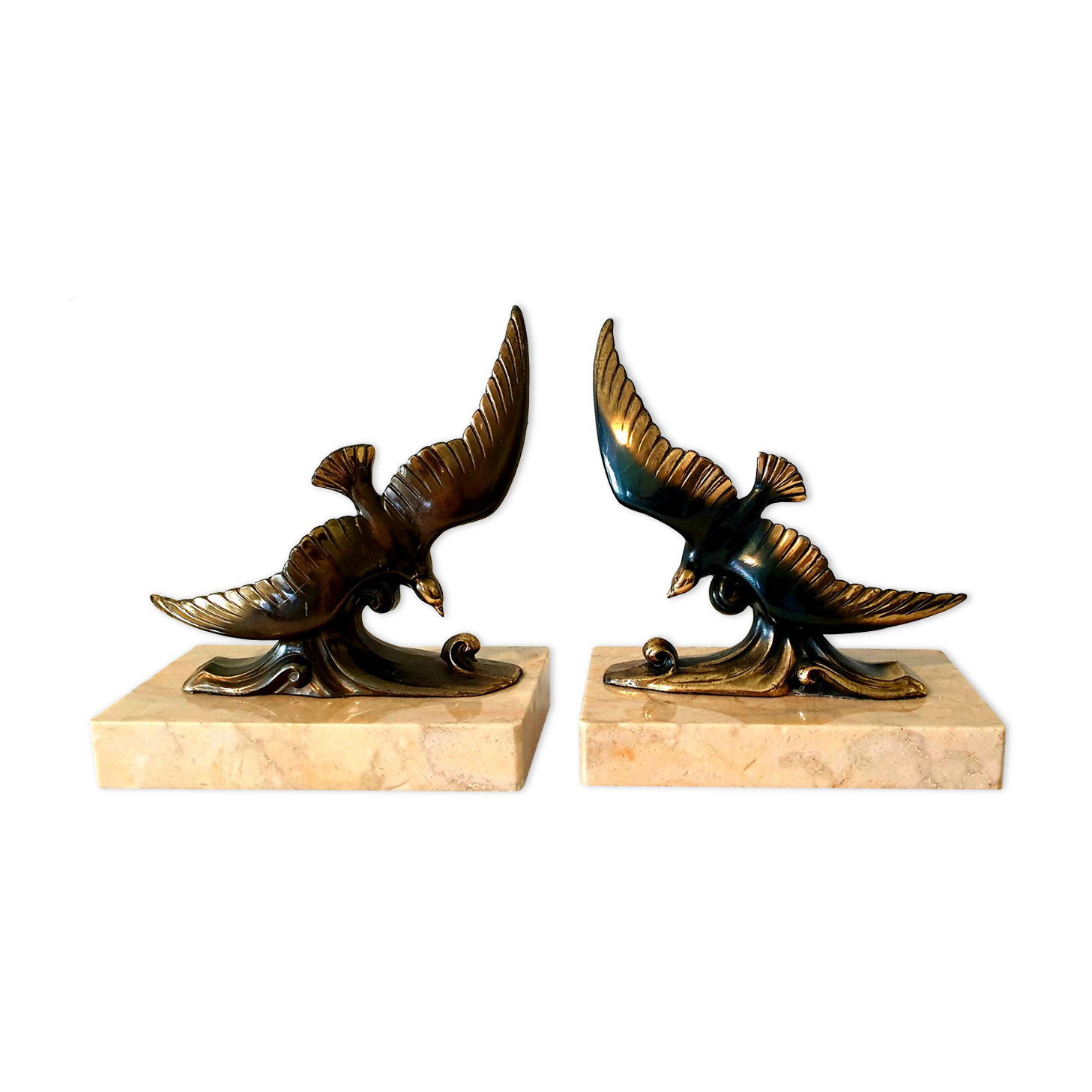 Paire de Serre livre vintage oiseaux