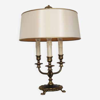 Lampe de table style bouillotte en bronze