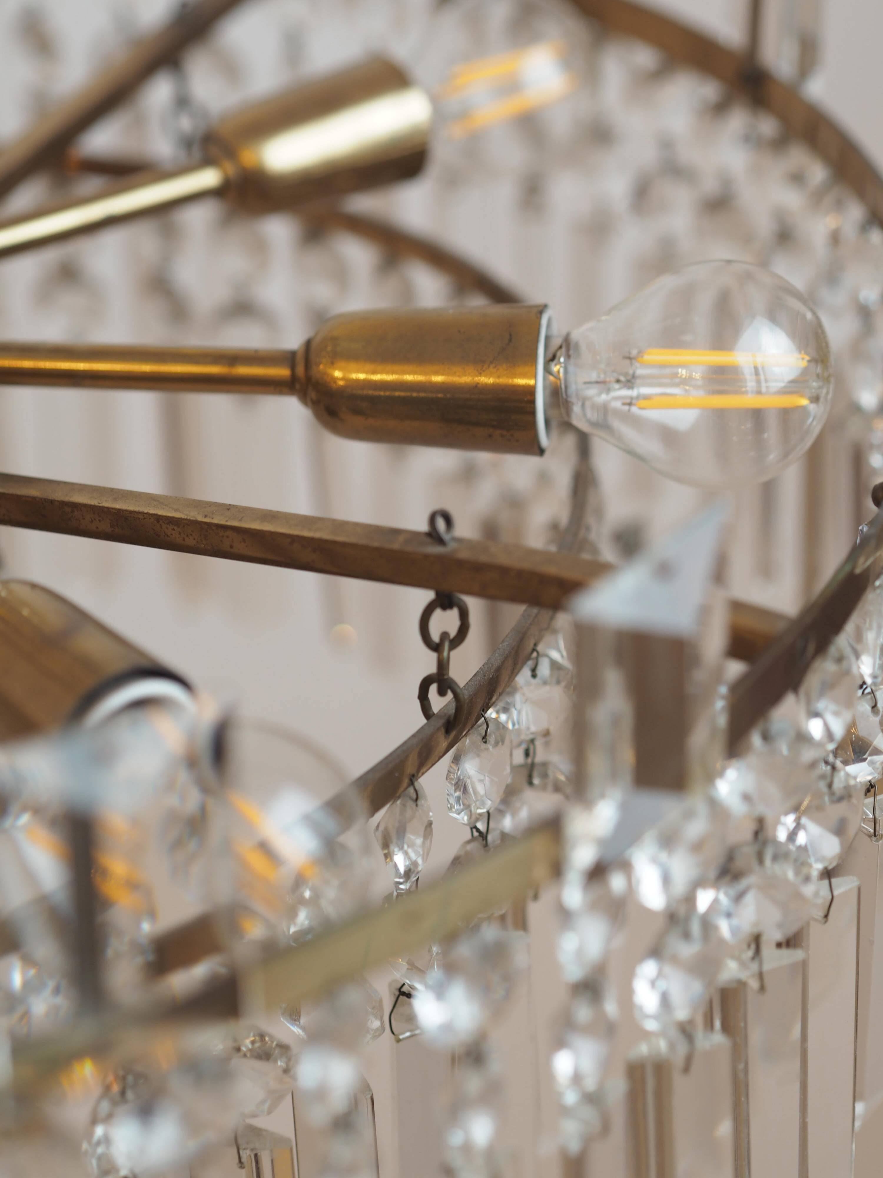 Mid-century crystal chandelier "Model F 518" by Bakalowits & Söhne