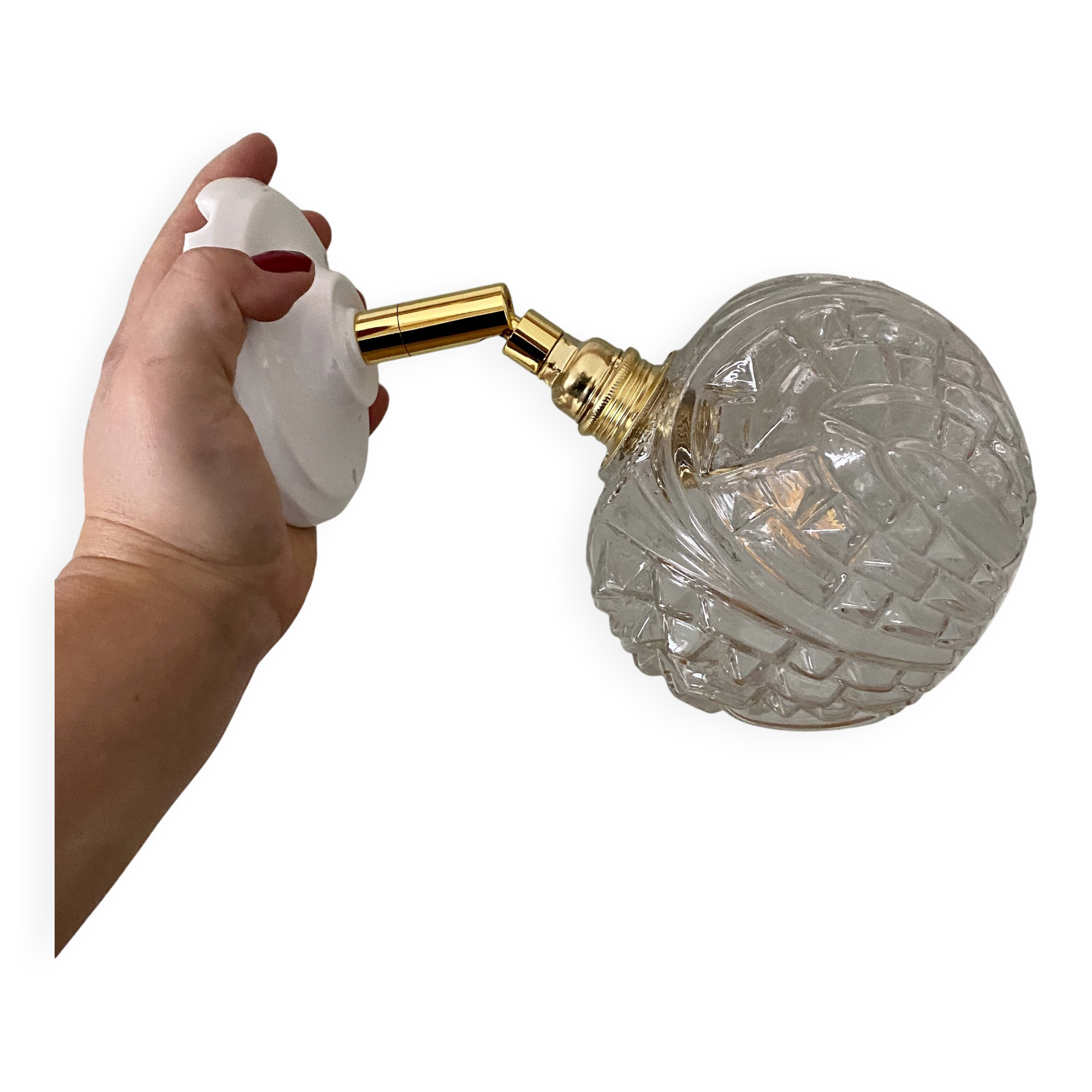 Vintage moulded glass globe wall light
