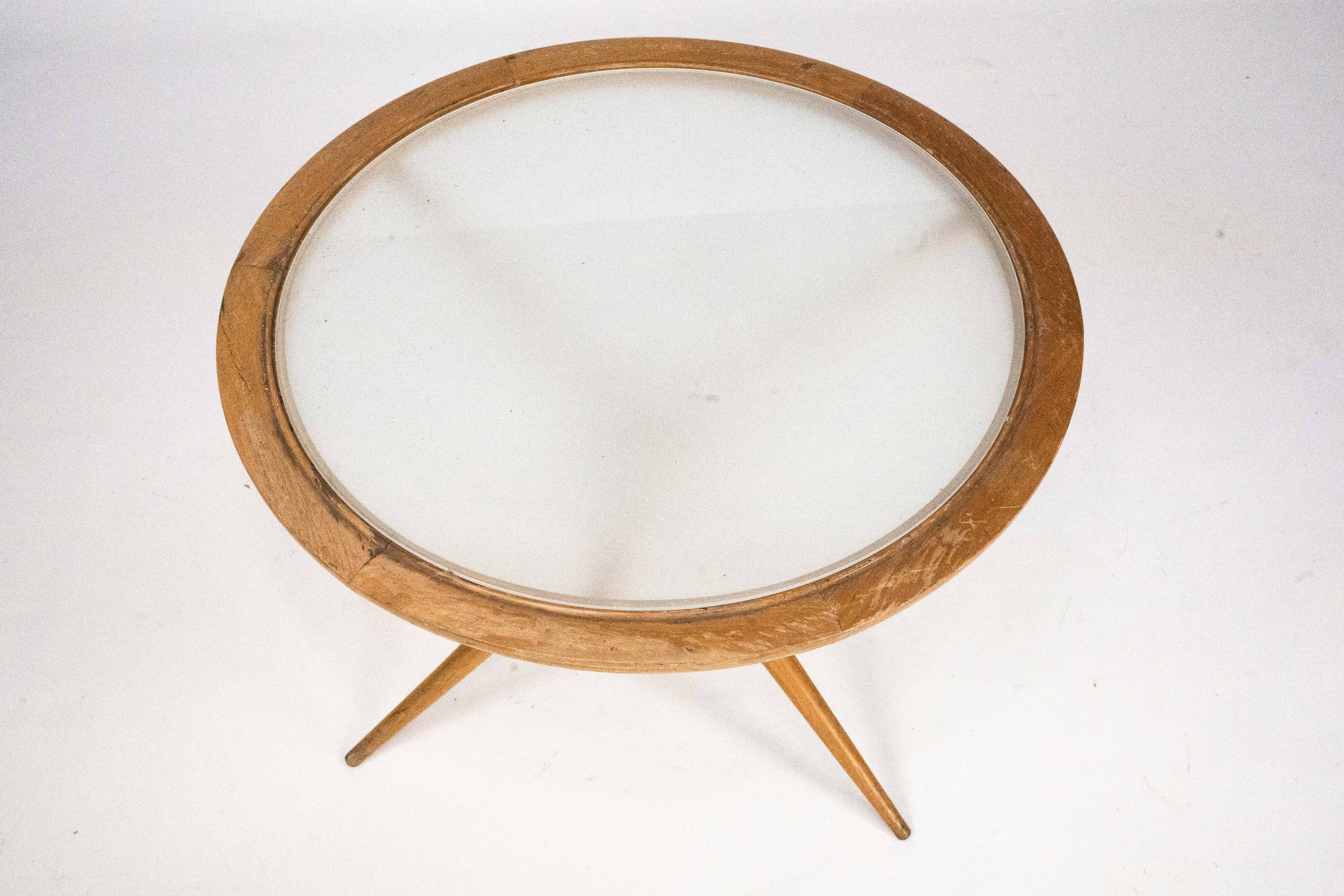 Mid-century round coffee table by Cesare Lacca, Italy, 1950s.
