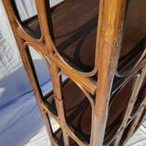 Vintage rattan bookcase shelf