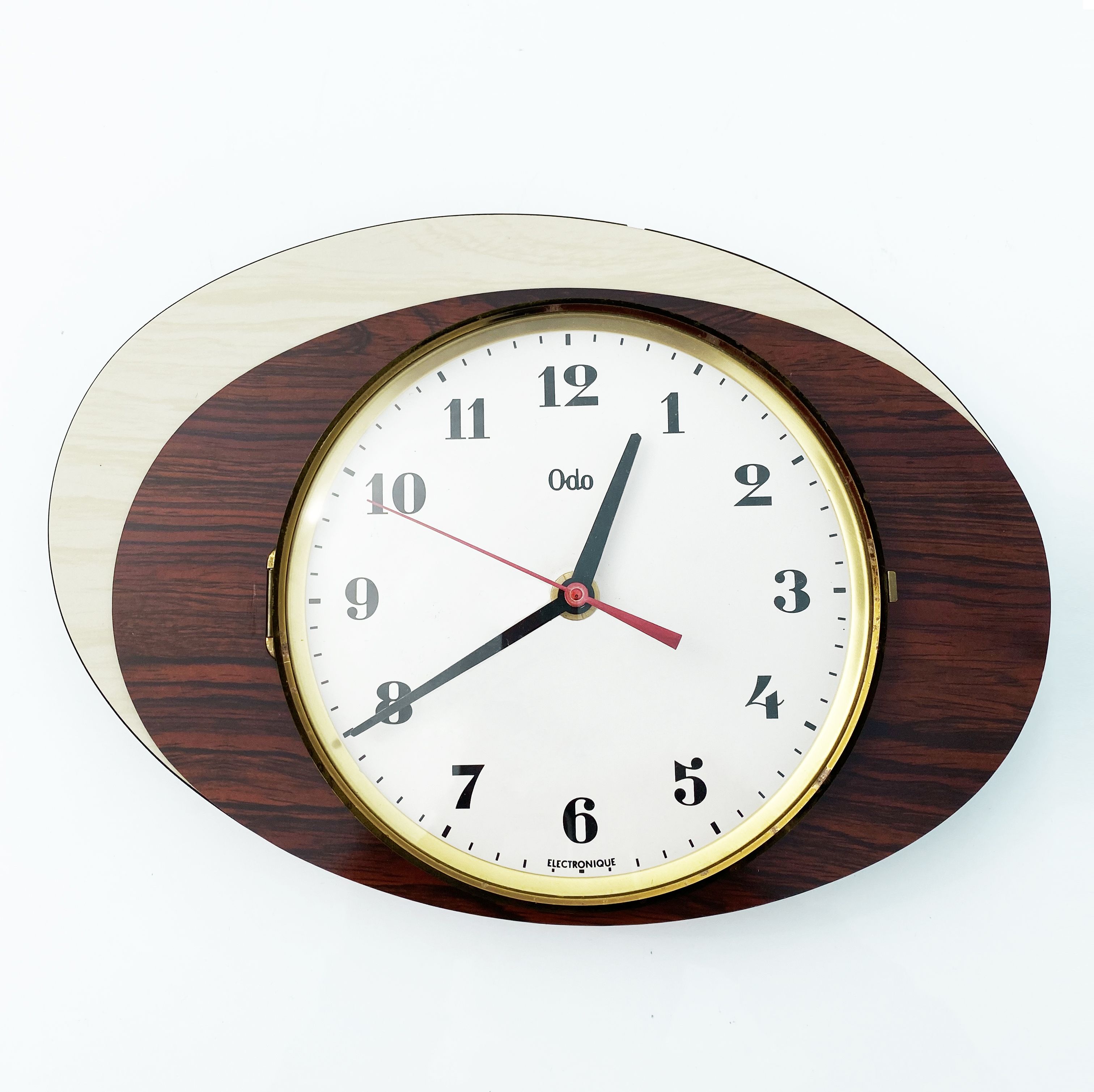 Wall clock formica double ellipse. France 60s