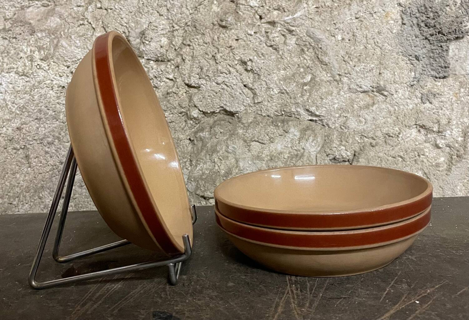 Lot de 3 écuelles en grès – GIEN – “Grès de France” – Années 60/70