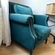Chedderfield velvet studded armchair