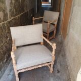 Pair of Louis XIII style armchairs