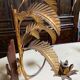 Pair of vintage golden palm leaf sconces