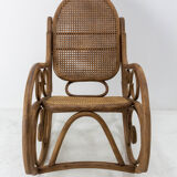 Rocking chair curved wood and cannage