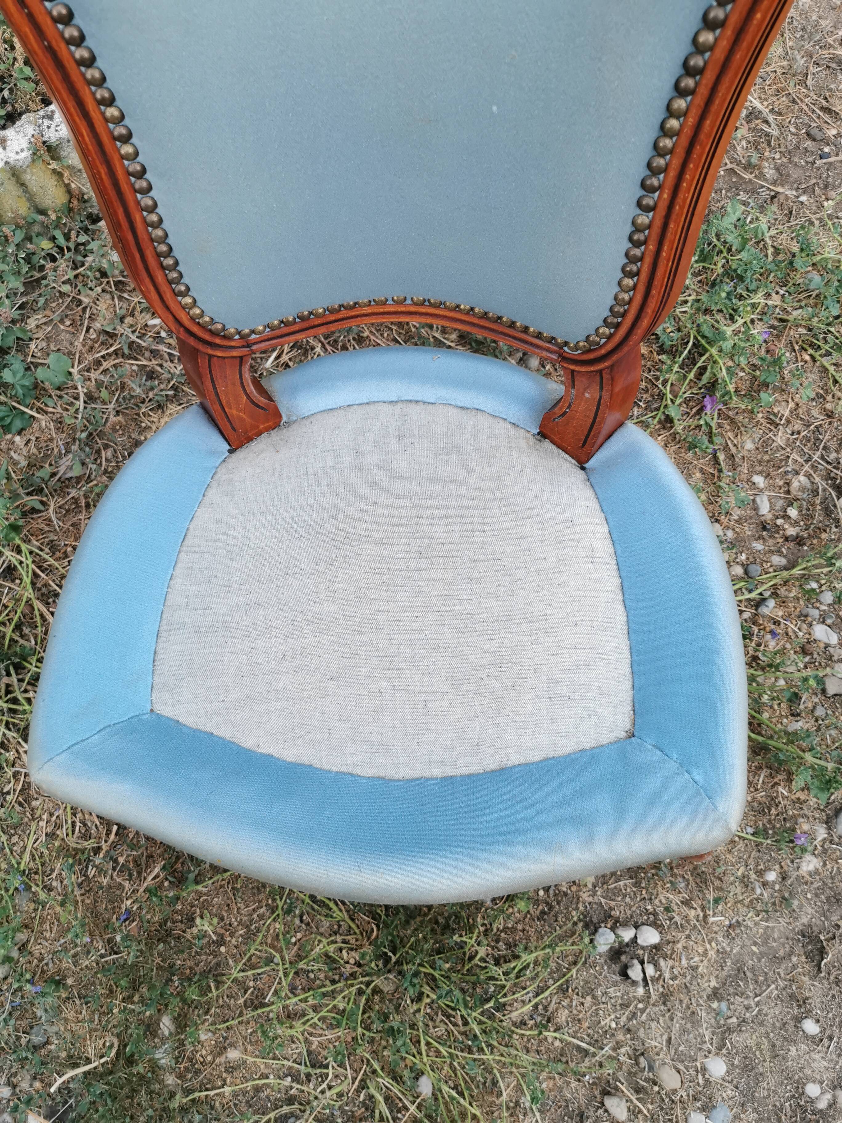 Old small cherry wood armchair