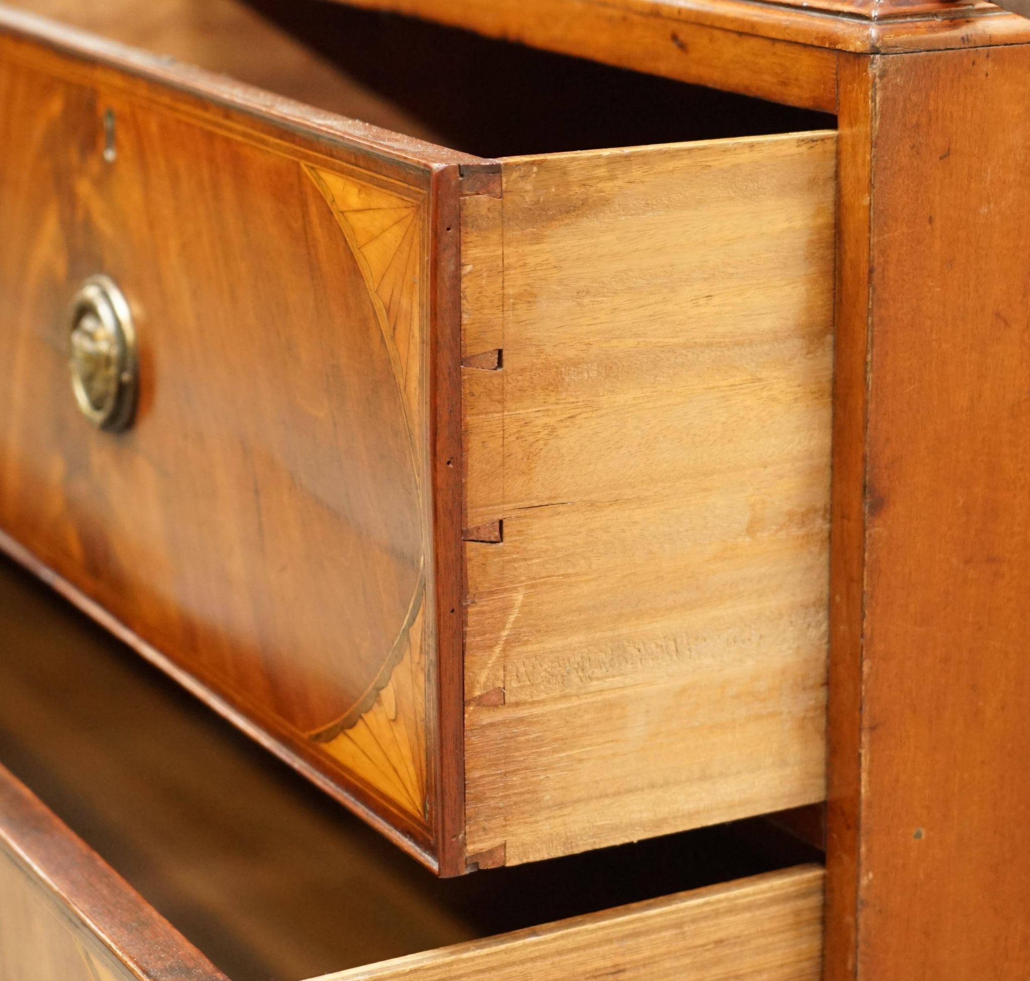 George III Sheraton linen cupboard in walnut, circa 1760.