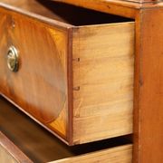 George III Sheraton linen cupboard in walnut, circa 1760.