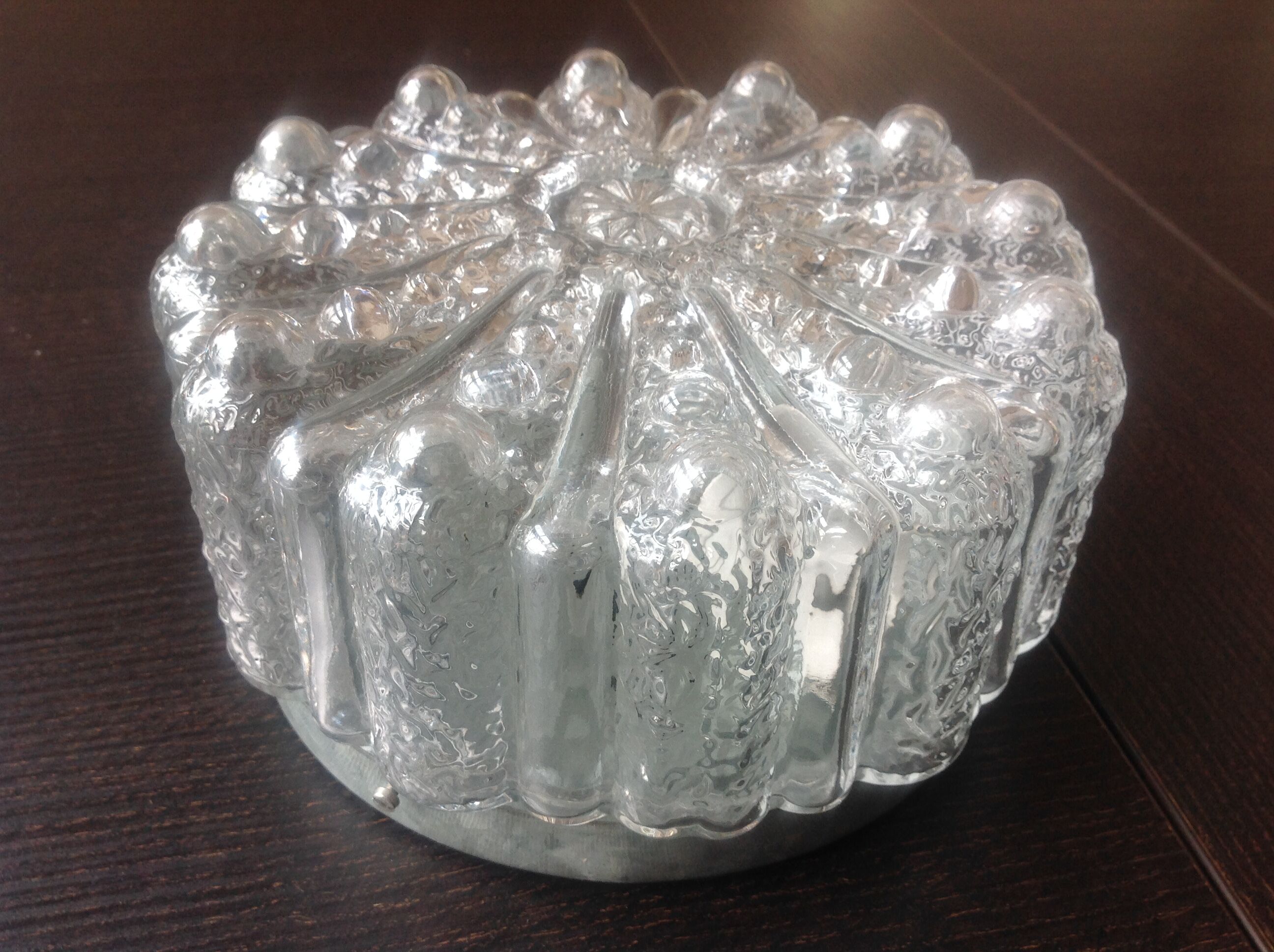 Bulled glass ceiling lamp, vintage 60/70s