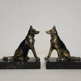 Paire de serre-livres chiens vintage