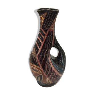 Large pitcher face decoration, signed ACCOLAY.