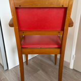 Bridge Vintage Armchair – Curved Design & Red Vinyl – 1950