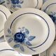 Set of 6 dessert plates blue flowers saint-amand 30s-40s