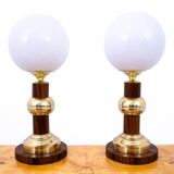 A pair of Art Deco table lamps from around 1950, Poland.